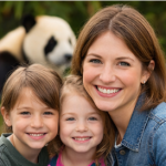 Emma Williams – UK family traveler enjoying a private Chengdu cultural tour, visiting the Chengdu Panda Base and experiencing Sichuan Opera face-changing performance, luxury China travel portrait