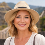Sarah Johnson – Luxury Private China Tour Guest experiencing Beijing Great Wall and traditional Hutong cultural tour with Origin China Travel, USA traveler portrait